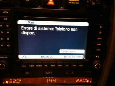 My navigation PCM2 for porsche cayenne says System error: phone not found 