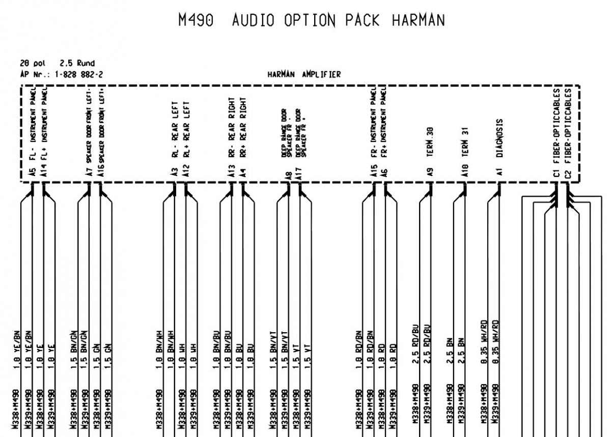 Amp Diagram, for 2003 MOST (non bose) - 996 Series (Carrera, Carrera 4