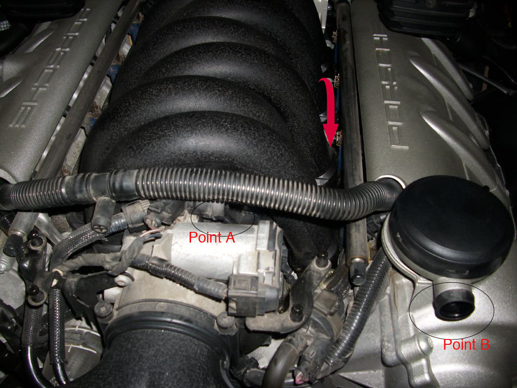 Oil Leak Over Intake Pipes 9PA, 9PA1 (Cayenne, Cayenne S, Cayenne Turbo, Cayenne Turbo S