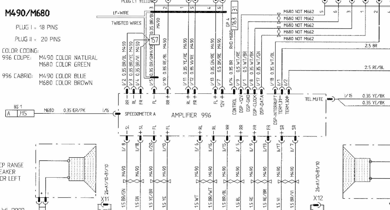 Wiring Diagram for 996 Amp in Bonnet - 996 Series (Carrera, Carrera 4