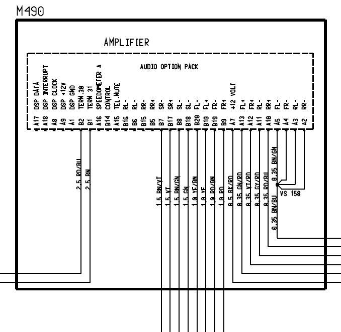 Wiring Diagram For Non-Bose Amplifier - 986 Series (Boxster, Boxster S