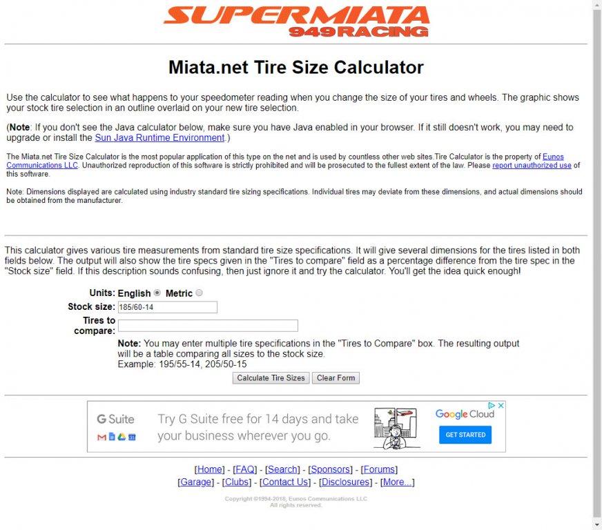 More information about "Tire Size Calculator"